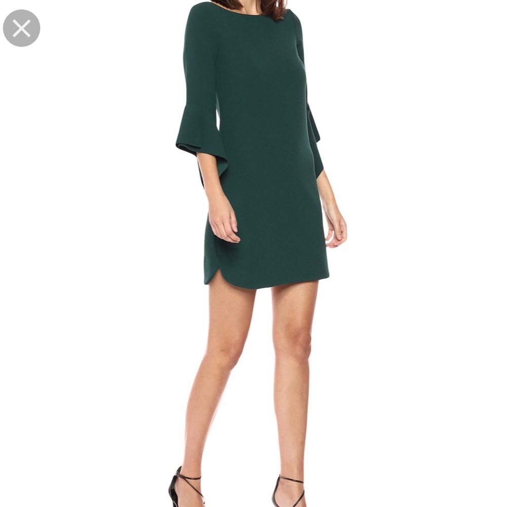 Vince Camuto Green Bell Sleeve Shift Dress sz 2